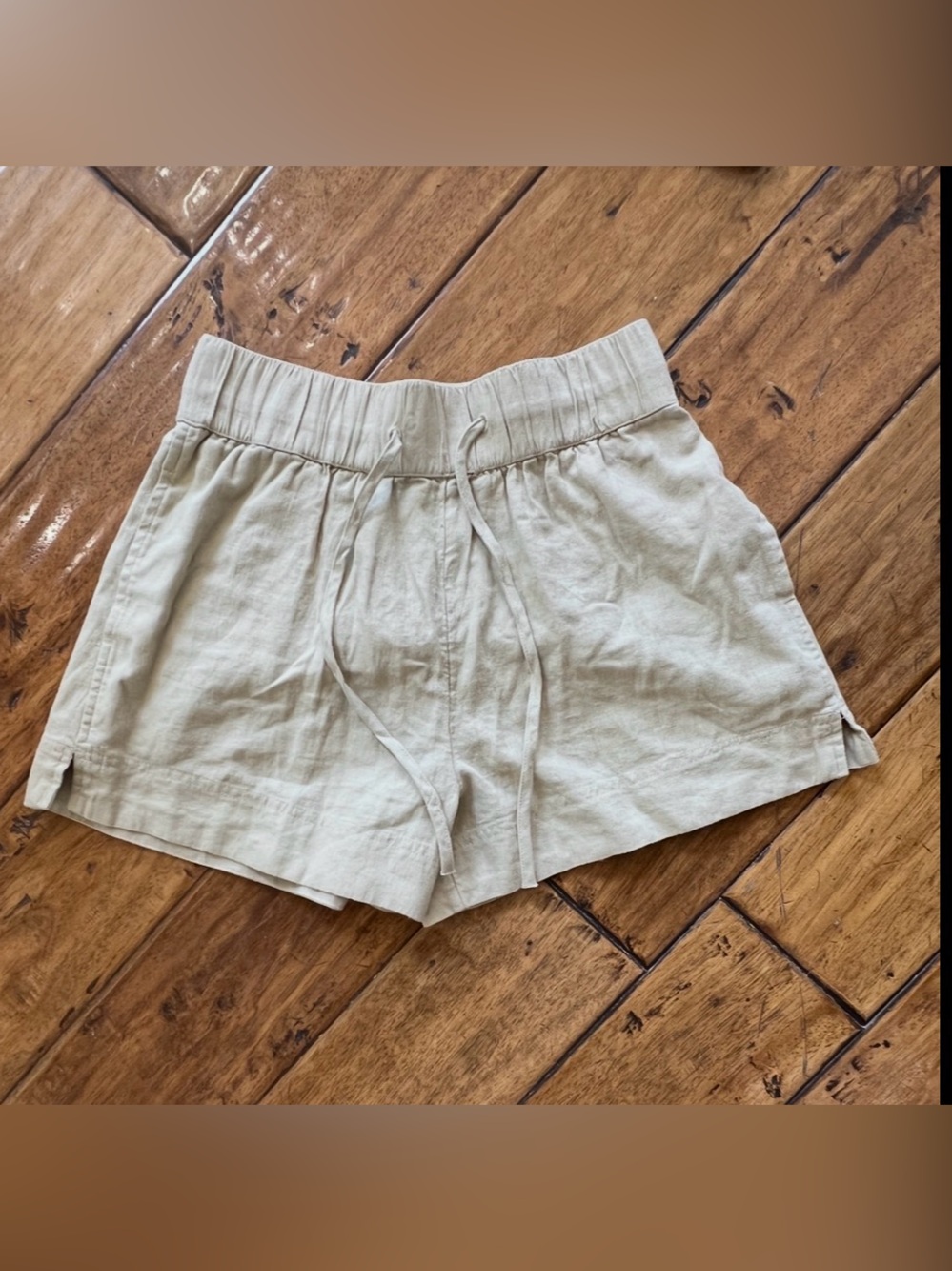Melrose and Market High-Waist Drawstring Linen Shorts - Beige
